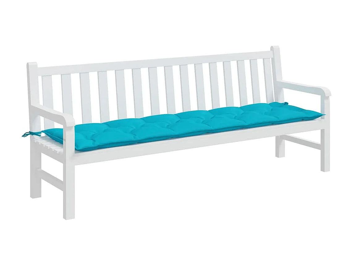 Coussin de banc de jardin turquoise 200x50x7 cm tissu OFR32009