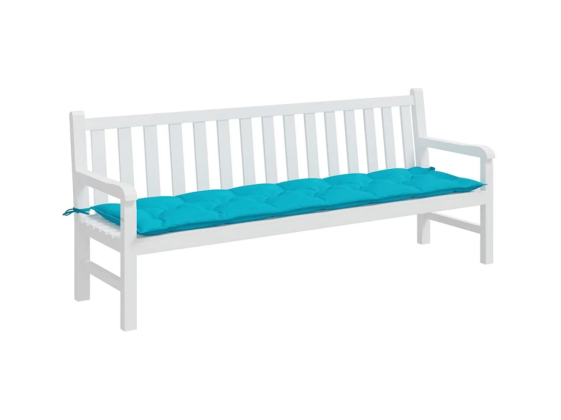 Tuinbankkussen 200x50x7 cm stof turquoise NL714035