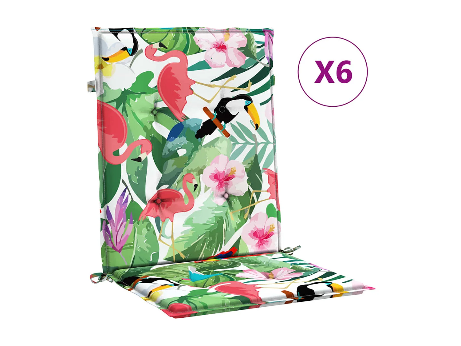 Coussins de chaise à dossier bas Lot de 6 multicolore tissu OFR76707