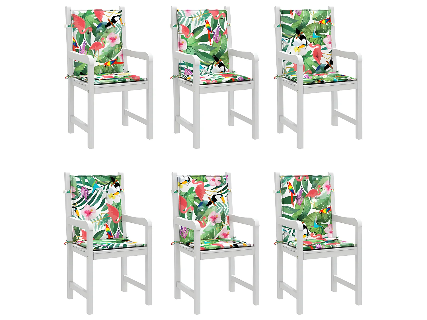 Coussins de chaise à dossier bas Lot de 6 multicolore tissu OFR76707