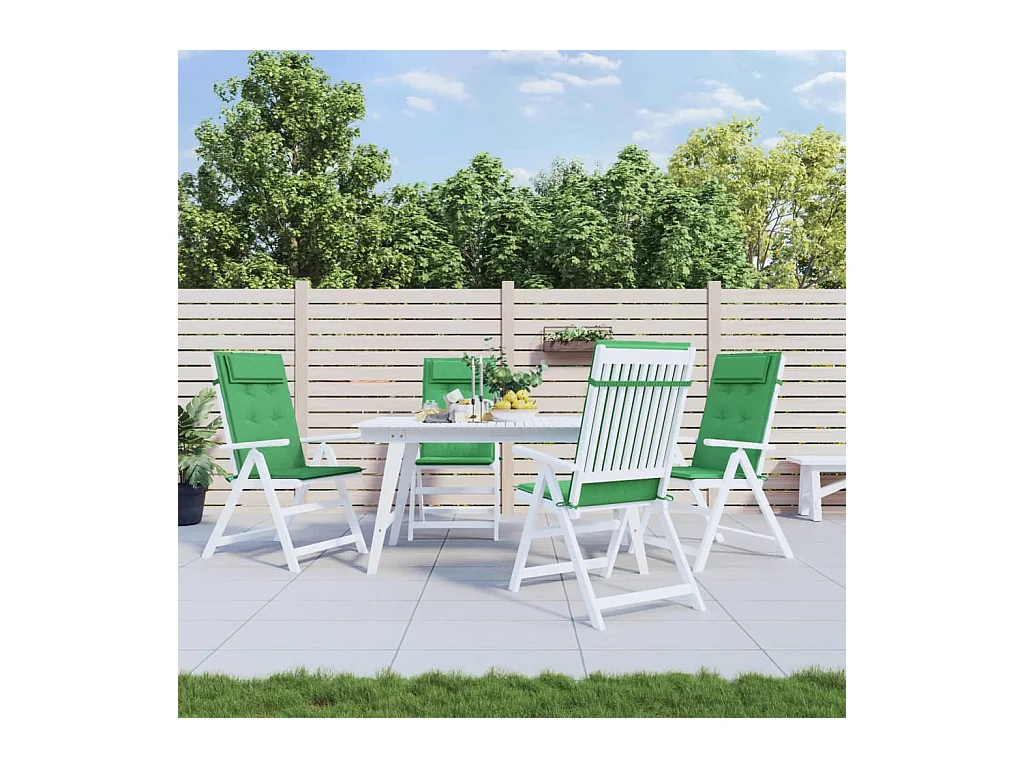 Coussins de chaise à dossier haut Lot de 4 vert tissu oxford OFR43651