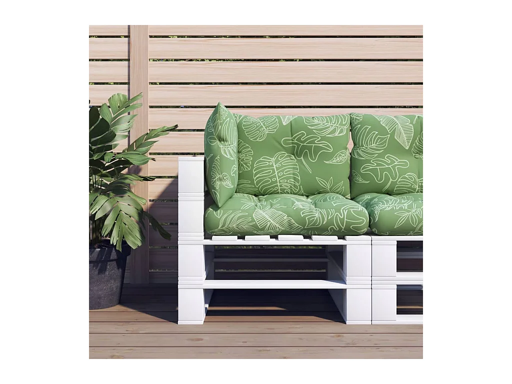 Coussins de palette 3 pcs motif de feuilles tissu Oxford OFR90938