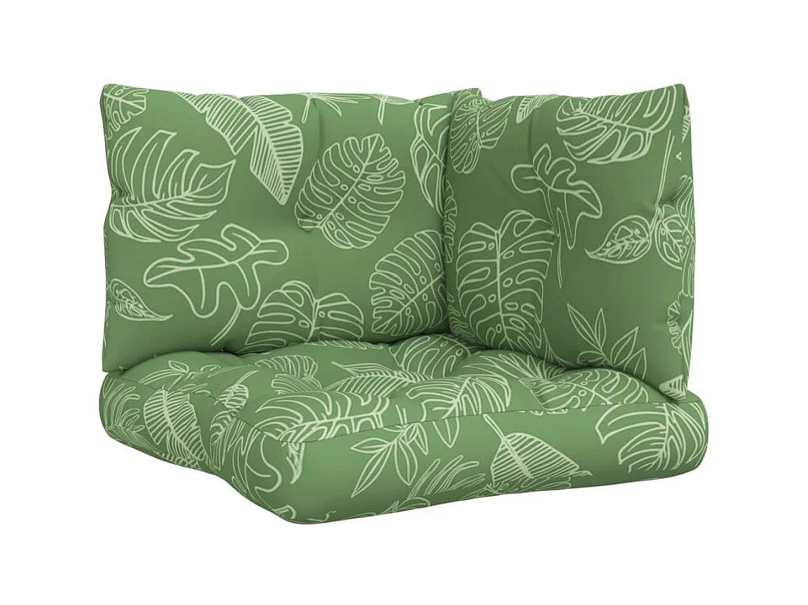 Coussins de palette 3 pcs motif de feuilles tissu Oxford OFR90938