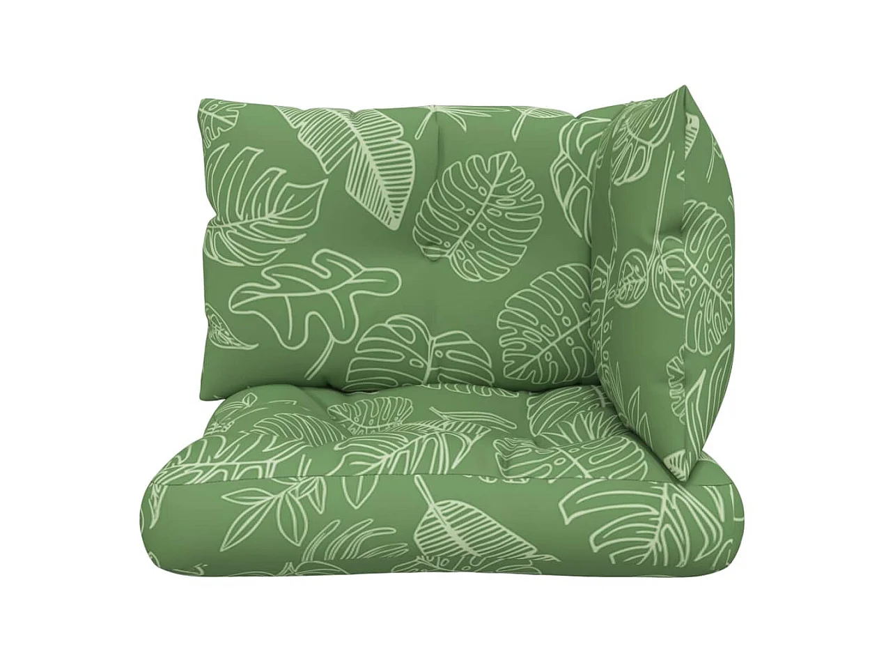 Coussins de palette 3 pcs motif de feuilles tissu Oxford OFR90938