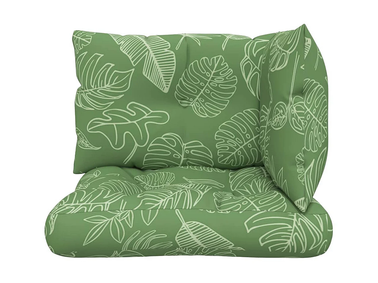 Palletkussens 3 st bladpatroon oxford stof NL266719