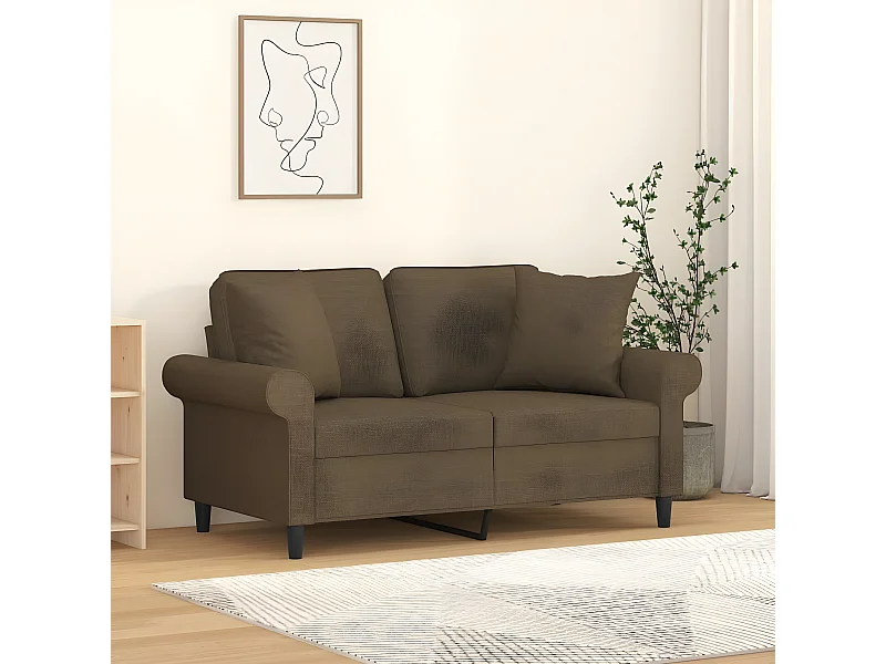 Coussins décoratifs 2 pcs Marron 40x40 cm Tissu OFR81619