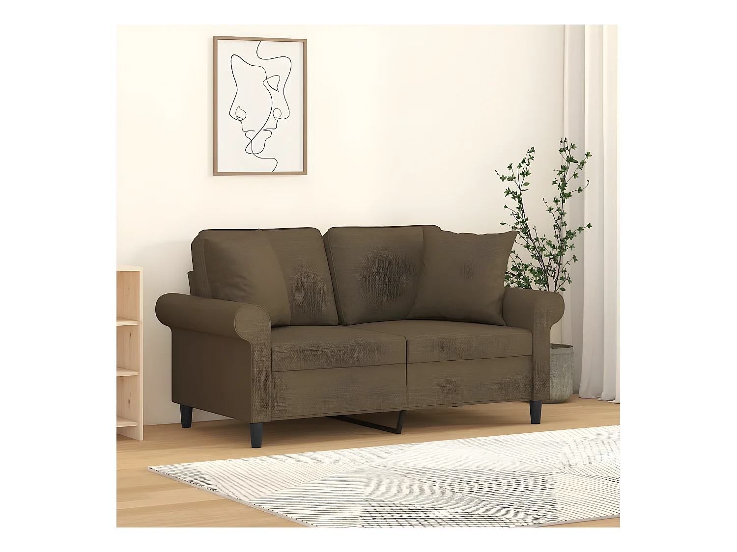 Sierkussens 2 st 40x40 cm stof bruin NL185594