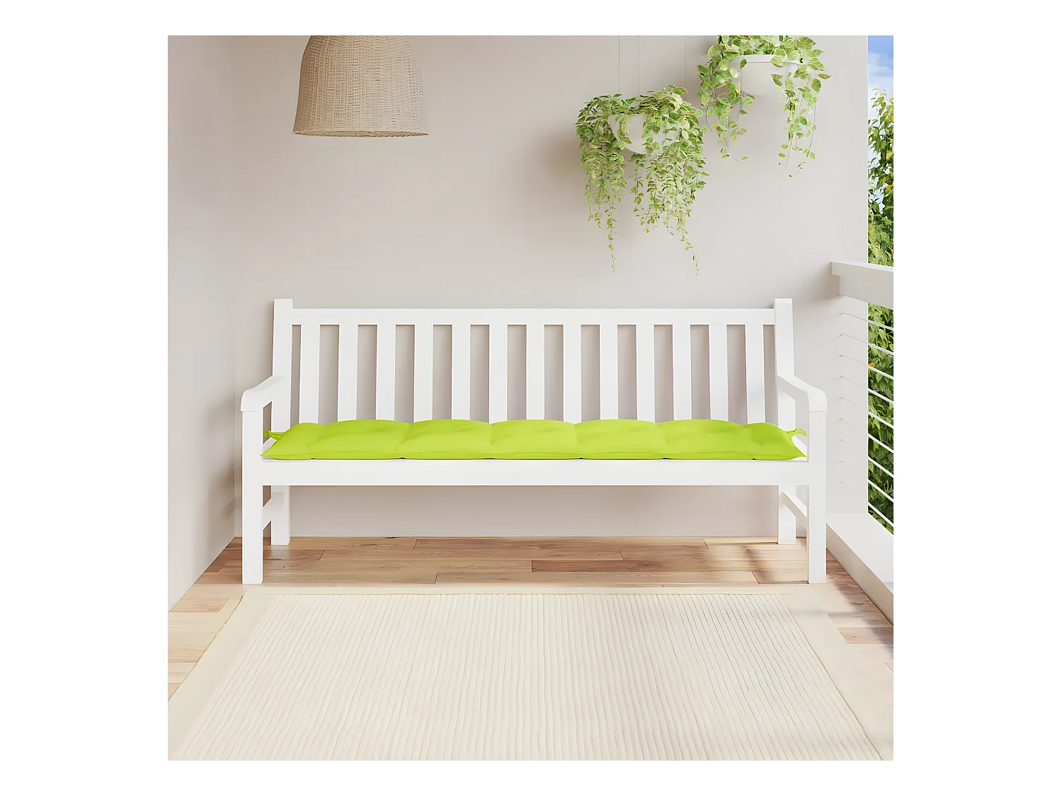 Coussin de banc de jardin vert brillant 180x50x7cm tissu oxford OFR40792