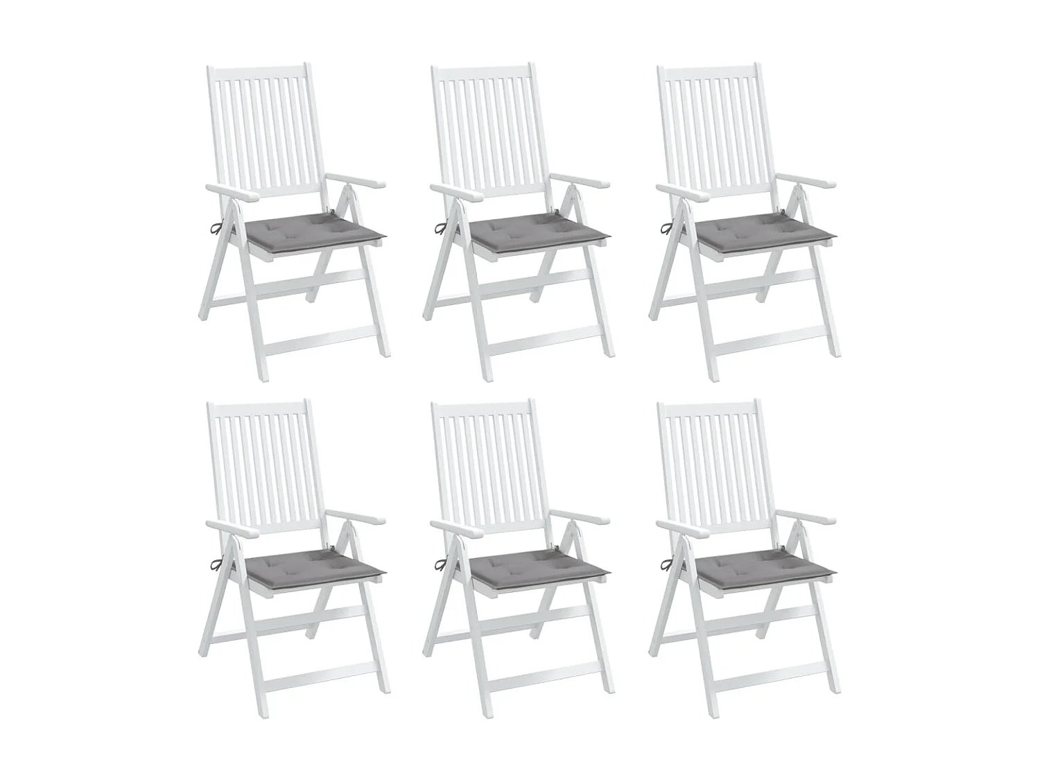 Coussins de chaise de jardin 6 pcs gris 50x50x3 cm tissu oxford OFR85240