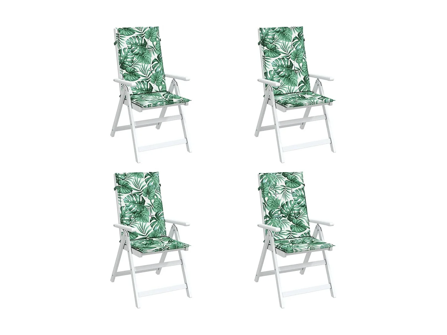 Coussins de chaise à dossier haut 4 pcs modèle de feuille tissu OFR98677