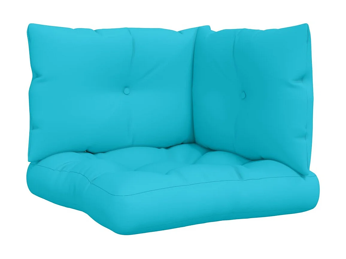 Almofadões p/ móveis de paletes 3 pcs tecido oxford turquesa PT239888