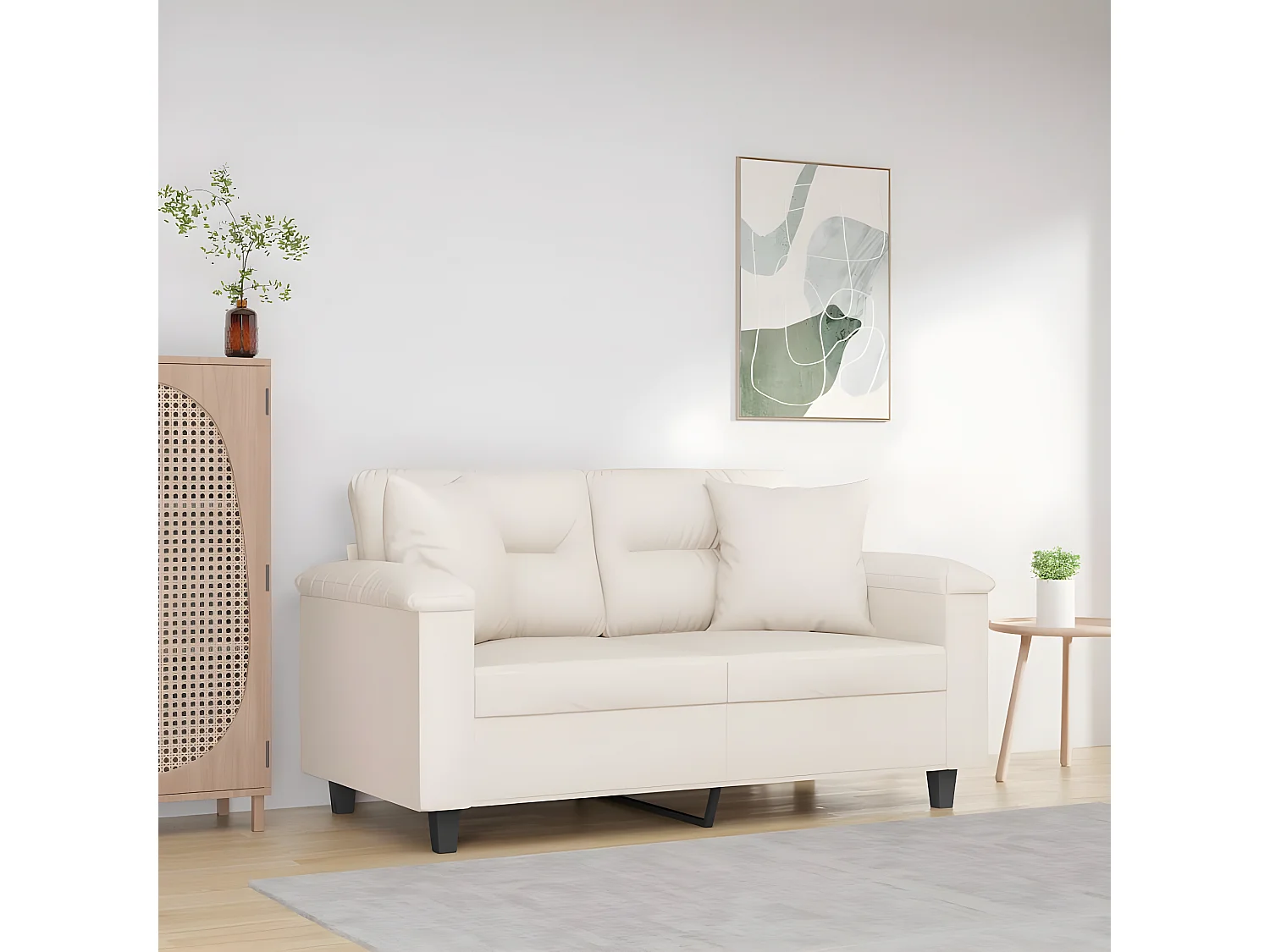 Coussins décoratifs 2 pcs Beige 40x40 cm Tissu microfibre OFR29970