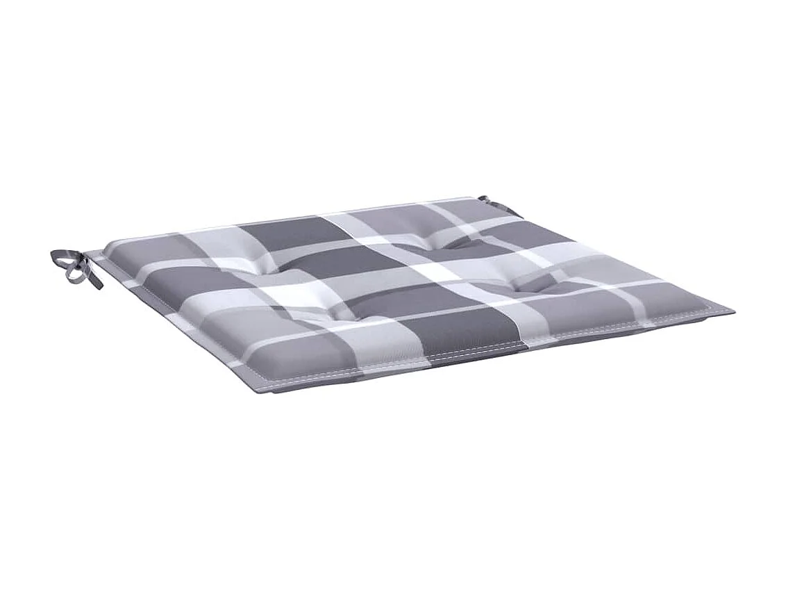 Coussins de chaise de jardin 6 pcs carreaux gris 40x40x3 cm OFR91301