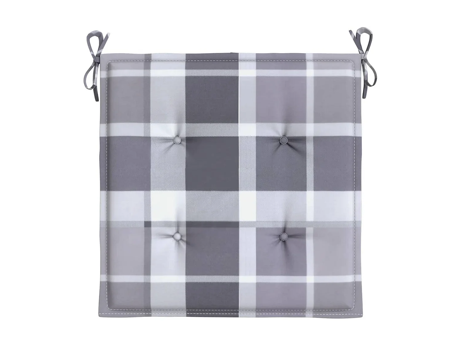 Coussins de chaise de jardin 6 pcs carreaux gris 40x40x3 cm OFR91301
