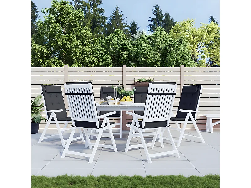 Coussins de chaise à dossier haut Lot de 6 noir tissu oxford OFR38725