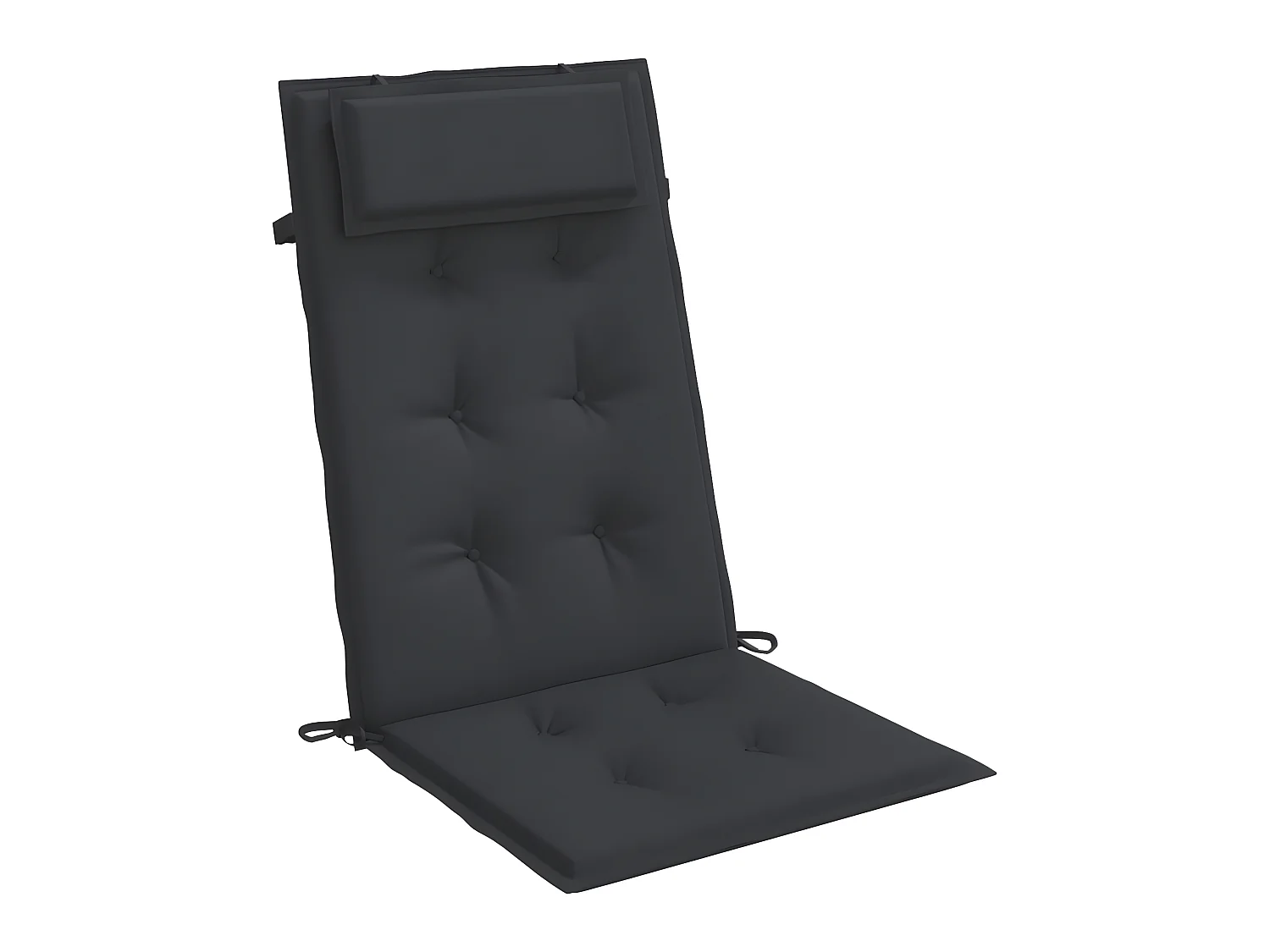 Stoelkussens 6 st hoge rug oxford stof zwart NL368204