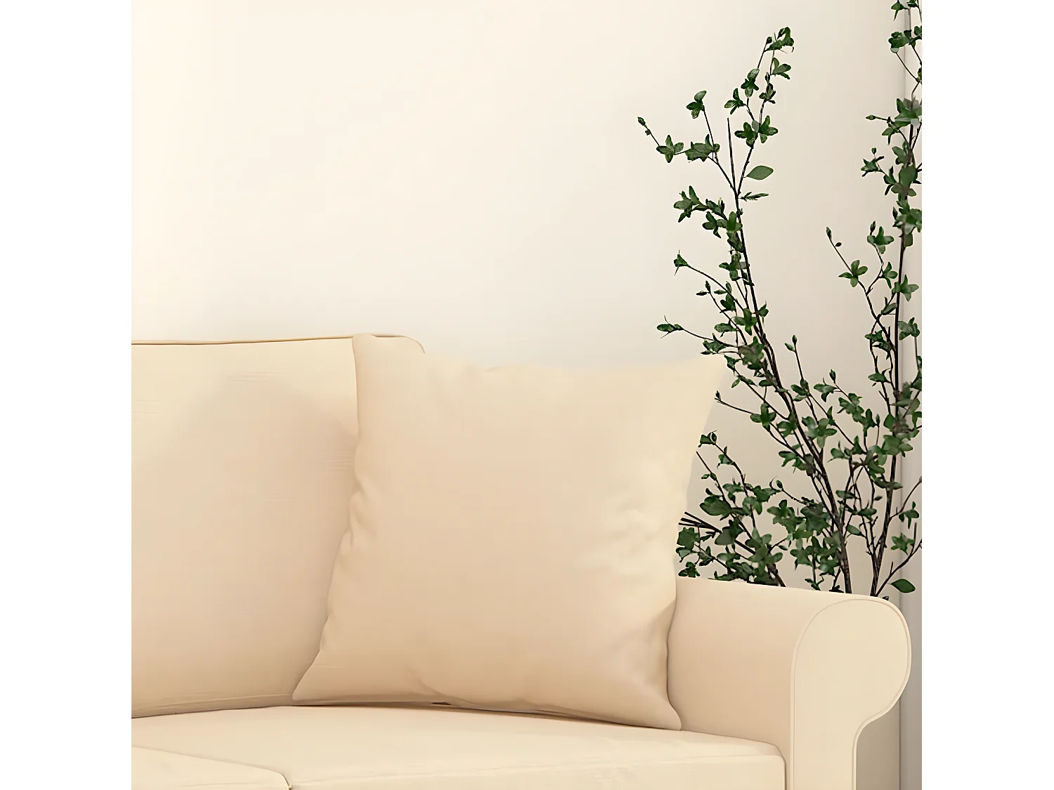 Coussins décoratifs 2 pcs Crème 40x40 cm Tissu OFR99398