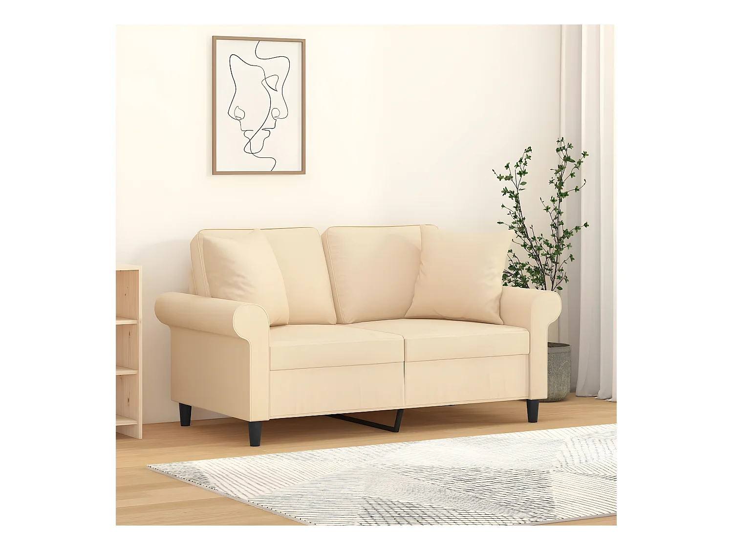 Coussins décoratifs 2 pcs Crème 40x40 cm Tissu OFR99398