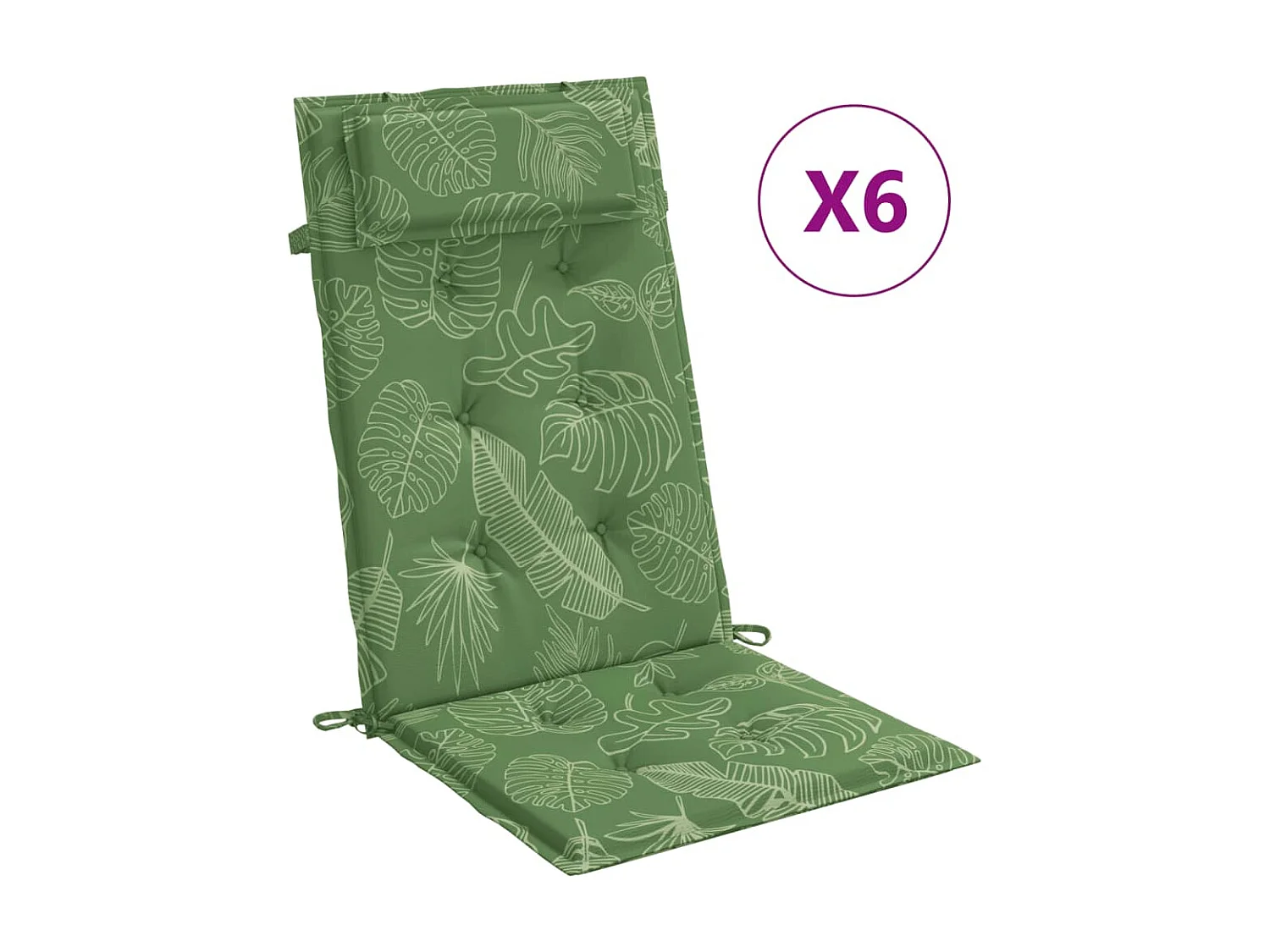 Coussins de chaise à dossier haut Lot de 6 modèle de feuille OFR62409