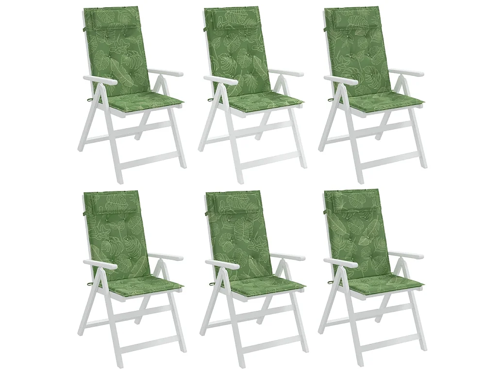 Coussins de chaise à dossier haut Lot de 6 modèle de feuille OFR62409