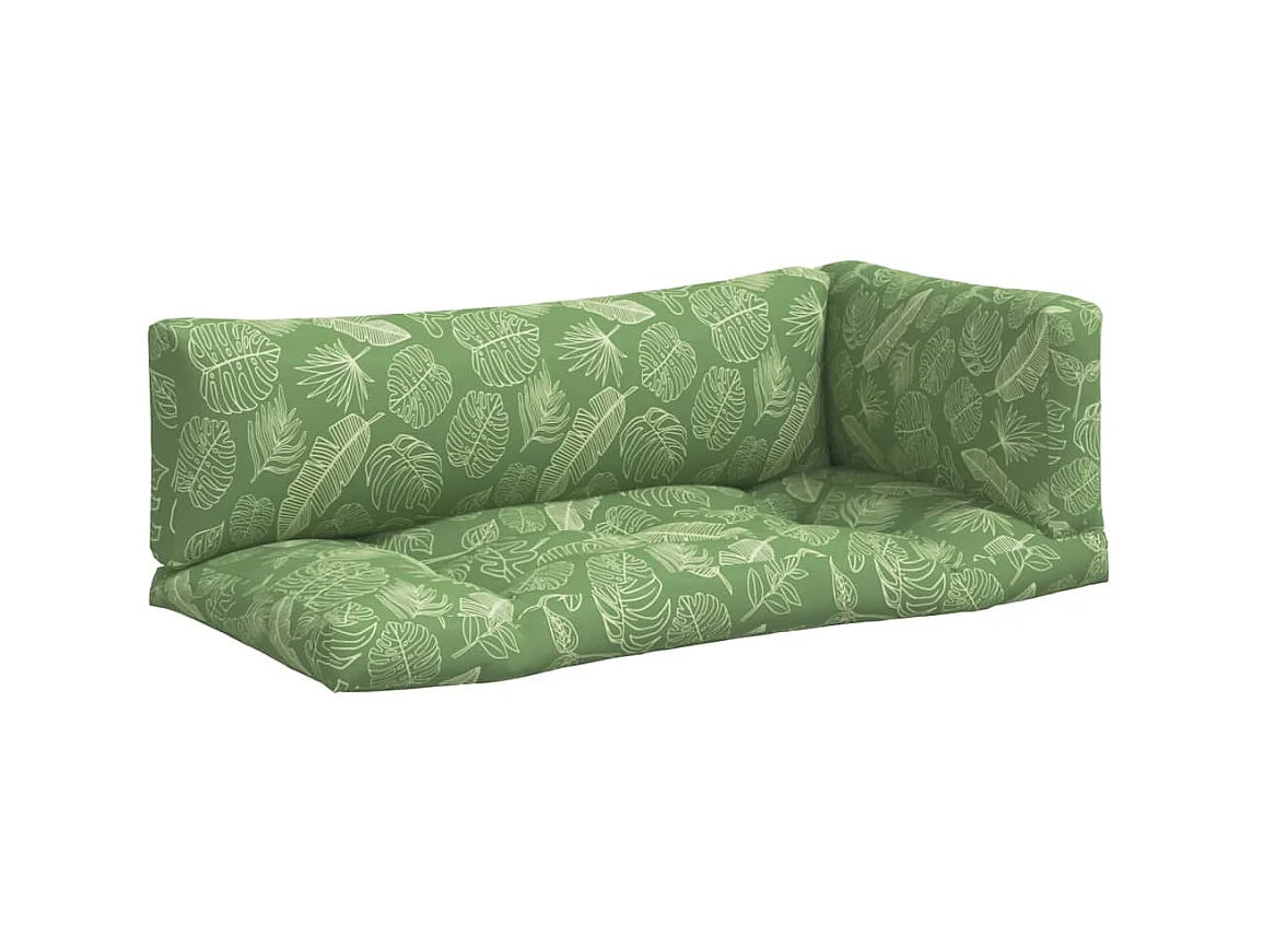 Cojines para palets 3 unidades tela Oxford estampado de hojas ES595488