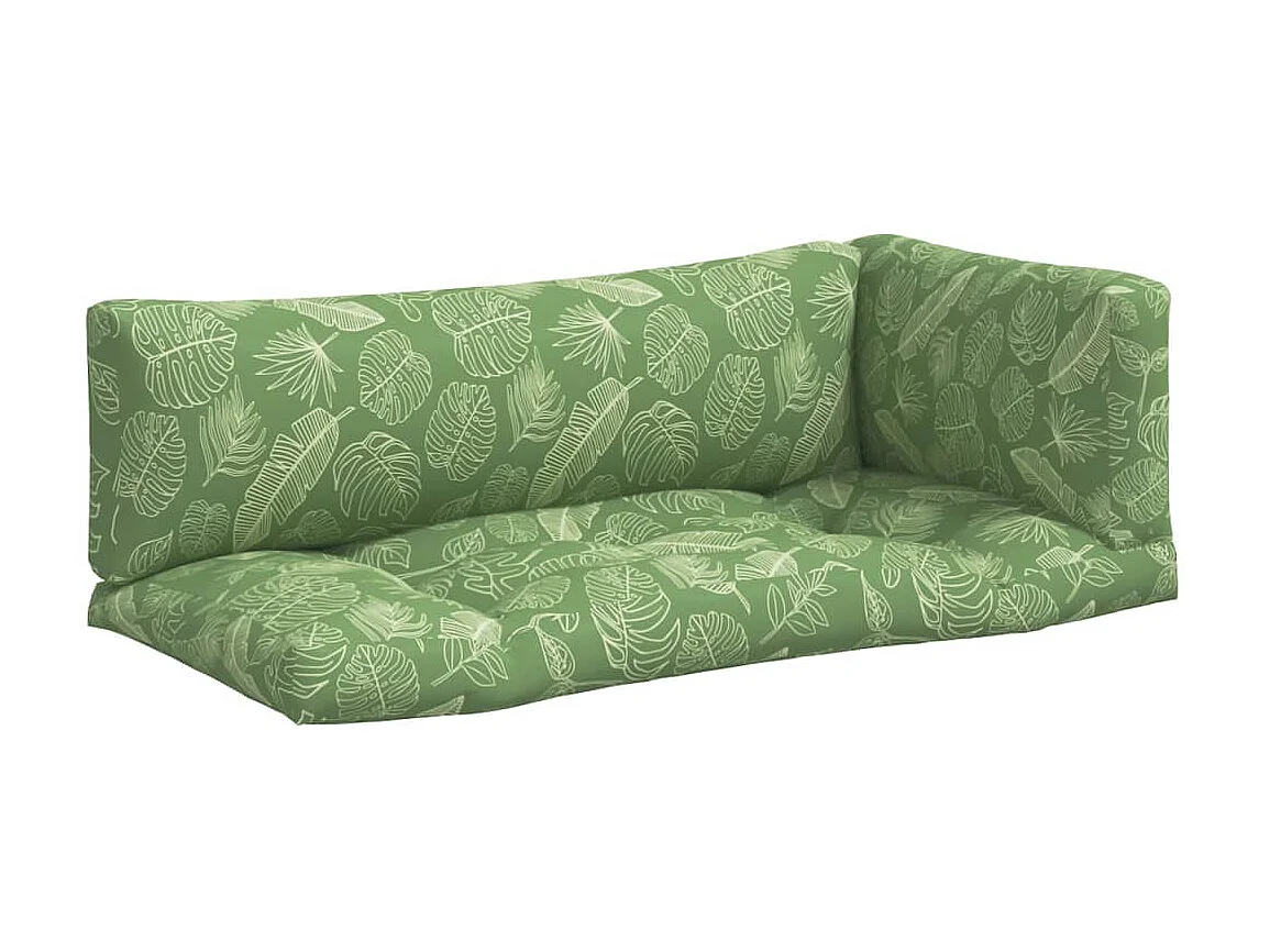 Coussins de palette 3 pcs motif de feuilles tissu Oxford OFR55595