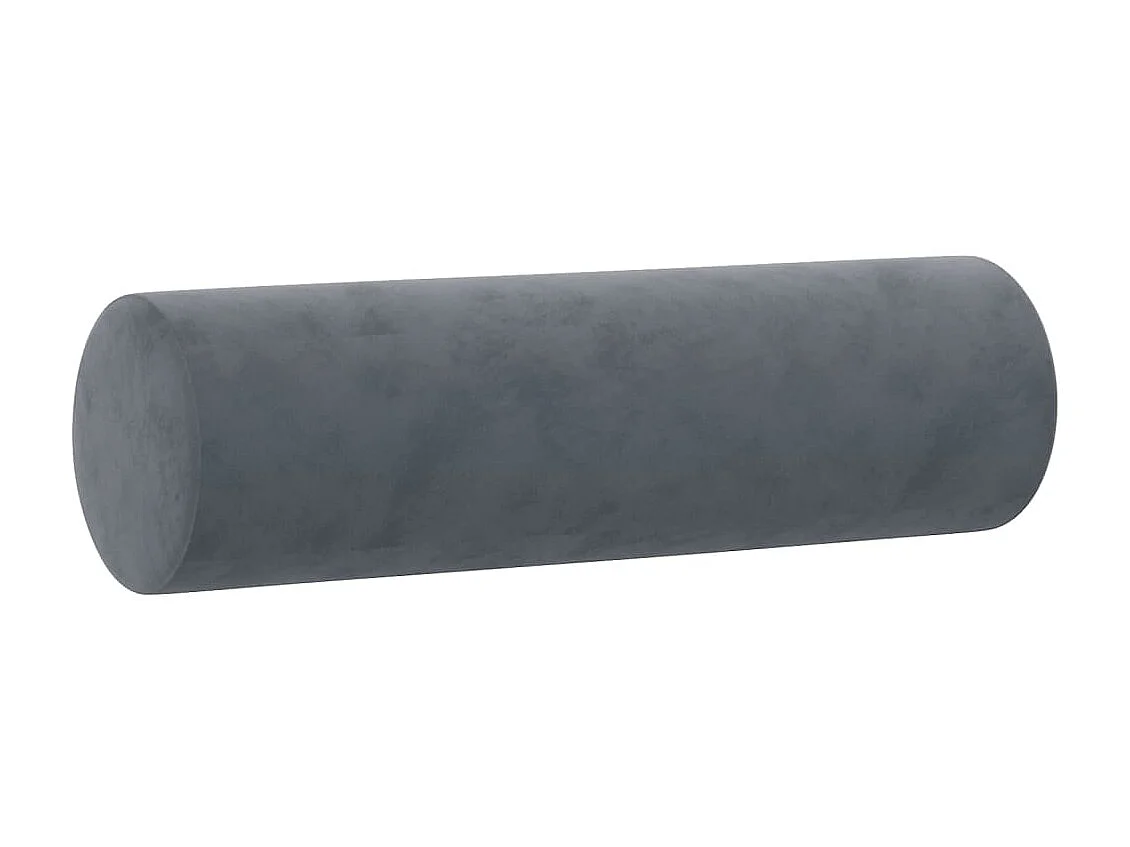 Coussins décoratifs 2 pcs Gris foncé Ø15x50 cm Velours OFR78062