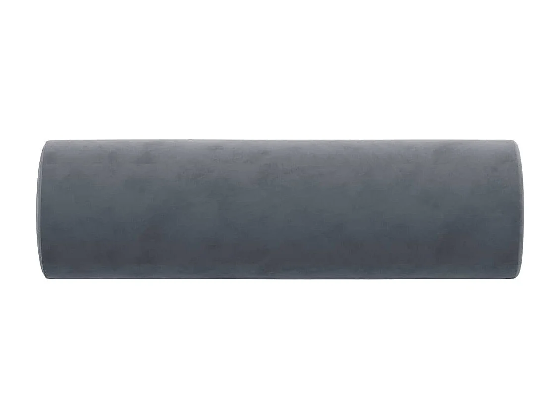 Coussins décoratifs 2 pcs Gris foncé Ø15x50 cm Velours OFR78062
