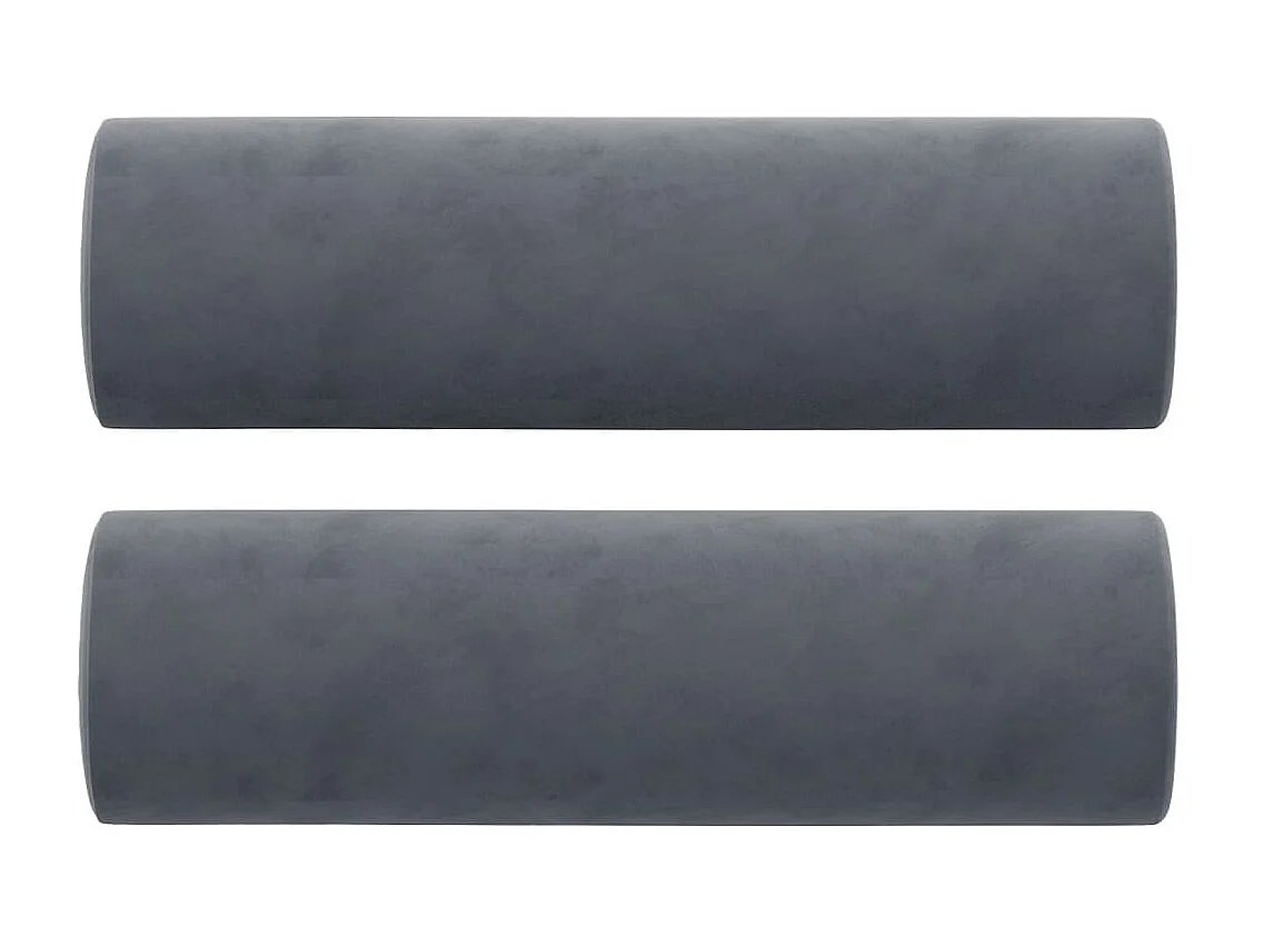 Coussins décoratifs 2 pcs Gris foncé Ø15x50 cm Velours OFR78062