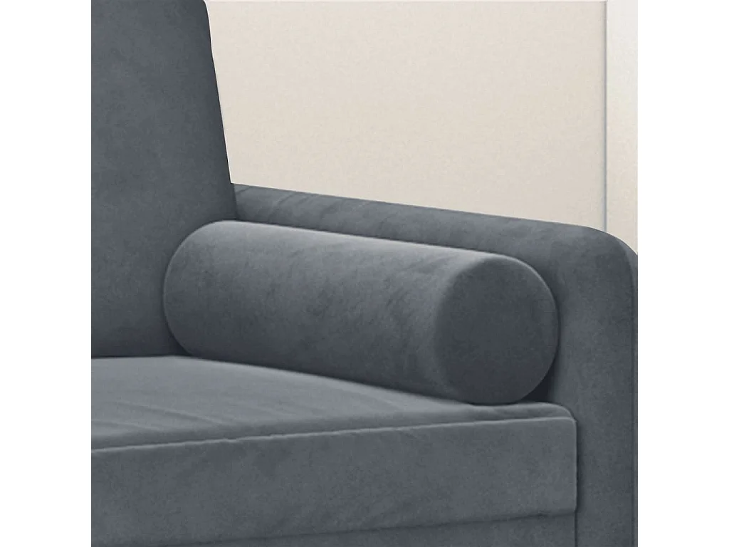 Coussins décoratifs 2 pcs Gris foncé Ø15x50 cm Velours OFR78062