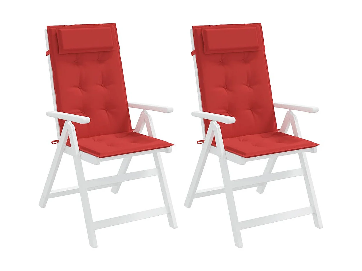 Coussins de chaise à dossier haut Lot de 2 rouge tissu oxford OFR61782