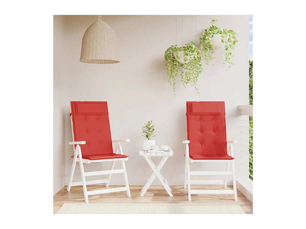 Coussins de chaise à dossier haut Lot de 2 rouge tissu oxford OFR61782