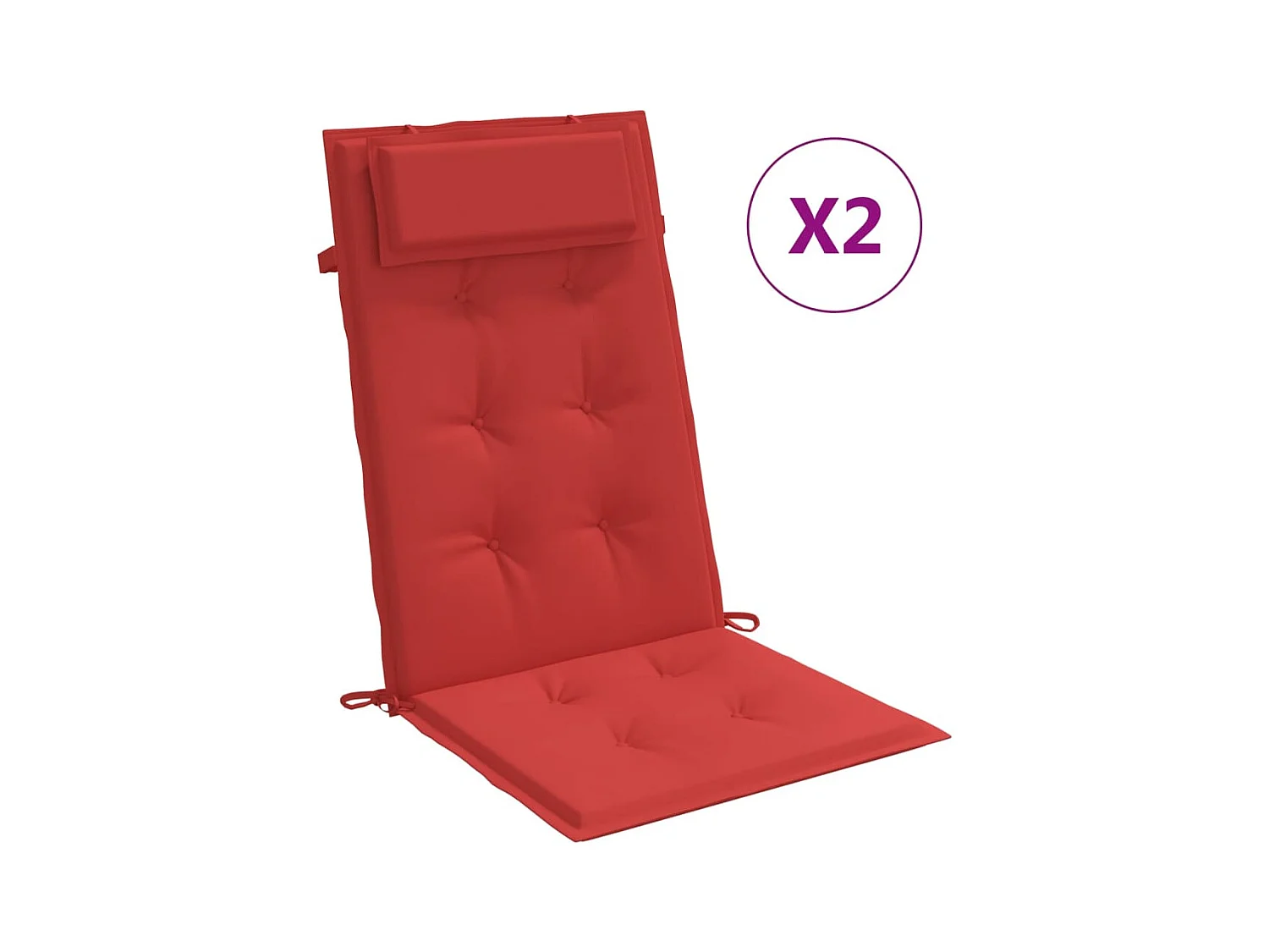 Cojines de silla con respaldo alto 2 uds tela Oxford rojo ES431628