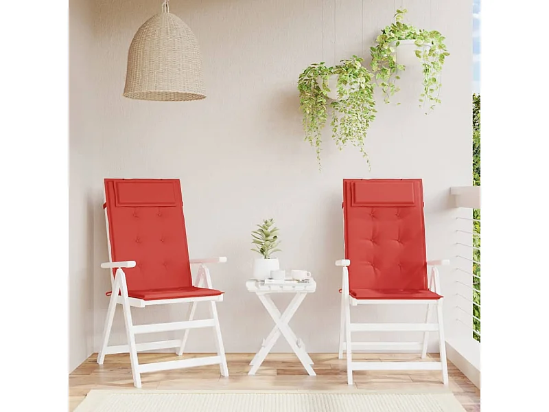 Coussins de chaise à dossier haut Lot de 2 rouge tissu oxford OFR61782