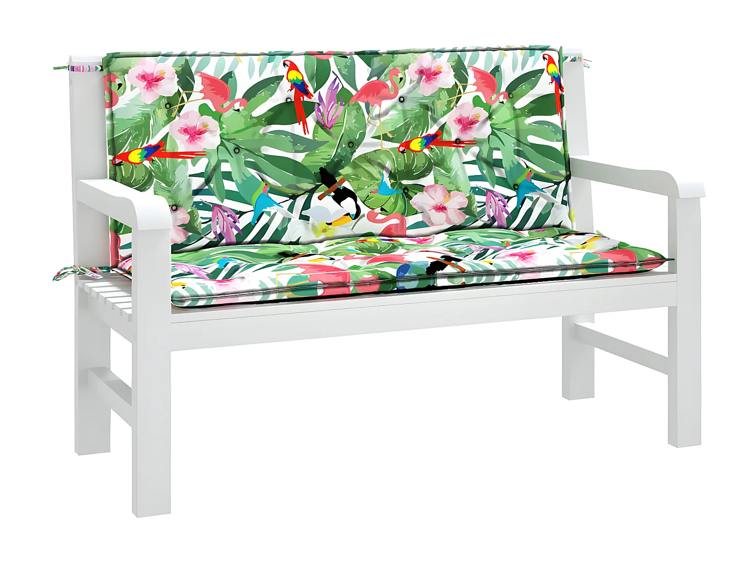 Cojines para banco de jardín 2 uds tela multicolor 120x50x7 cm ES636721