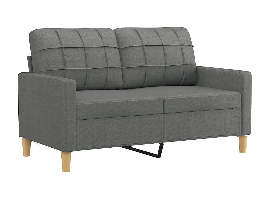2-tlg. Sofagarnitur,Couchgarnitur mit Kissen Dunkelgrau Stoff -gkd65806