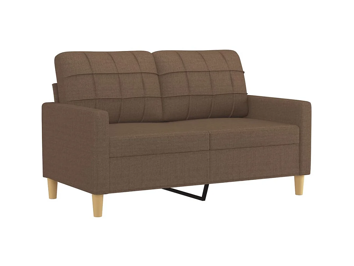 3-tlg. Sofagarnitur,Couchgarnitur mit Kissen Braun Stoff -gkd924042