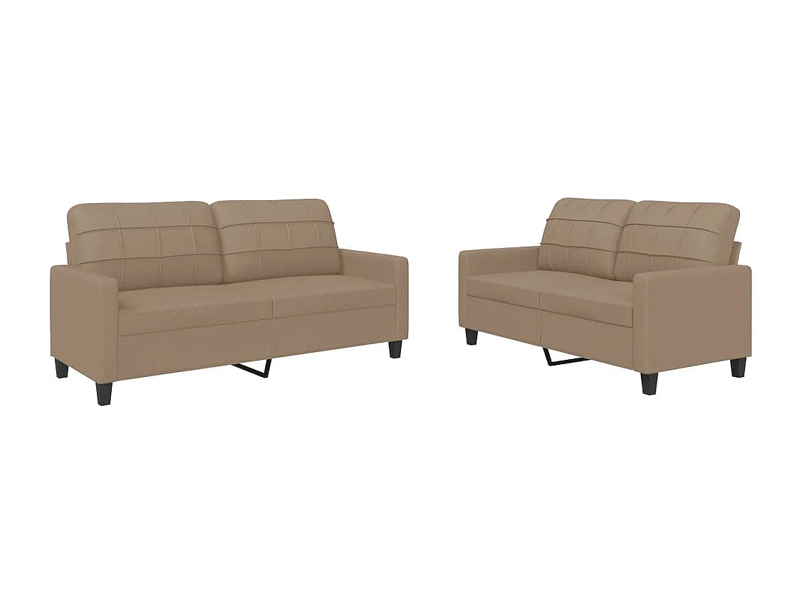 2-delige Loungeset met kussens kunstleer cappuccino NL454270