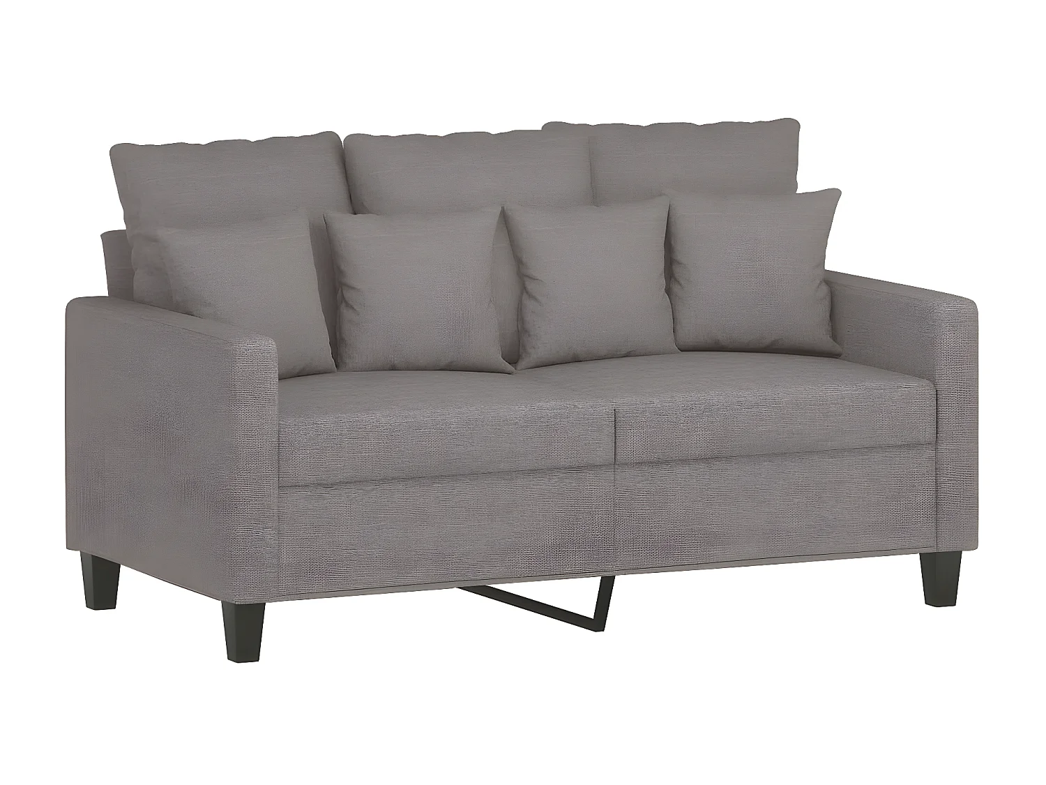 4 pcs conjunto de sofás com almofadas tecido cinza-acastanhado PT744175