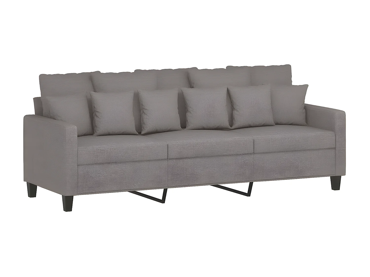 4 pcs conjunto de sofás com almofadas tecido cinza-acastanhado PT744175