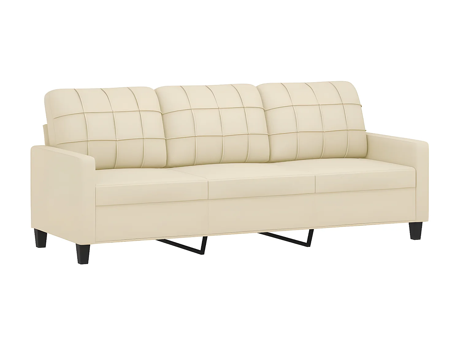 3-delige Loungeset met kussens kunstleer crème NL800919