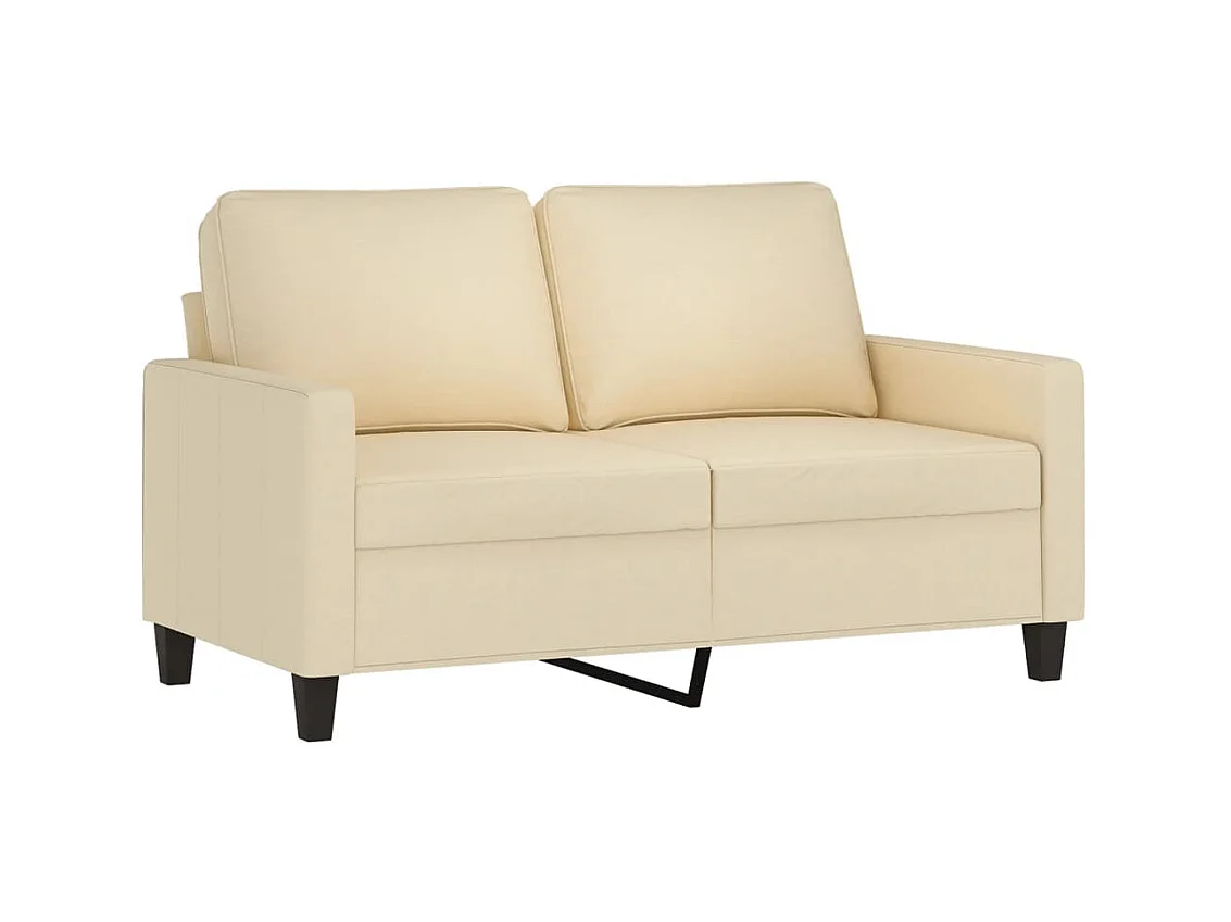 2-tlg. Sofagarnitur,Couchgarnitur mit Kissen Creme Stoff -gkd368499