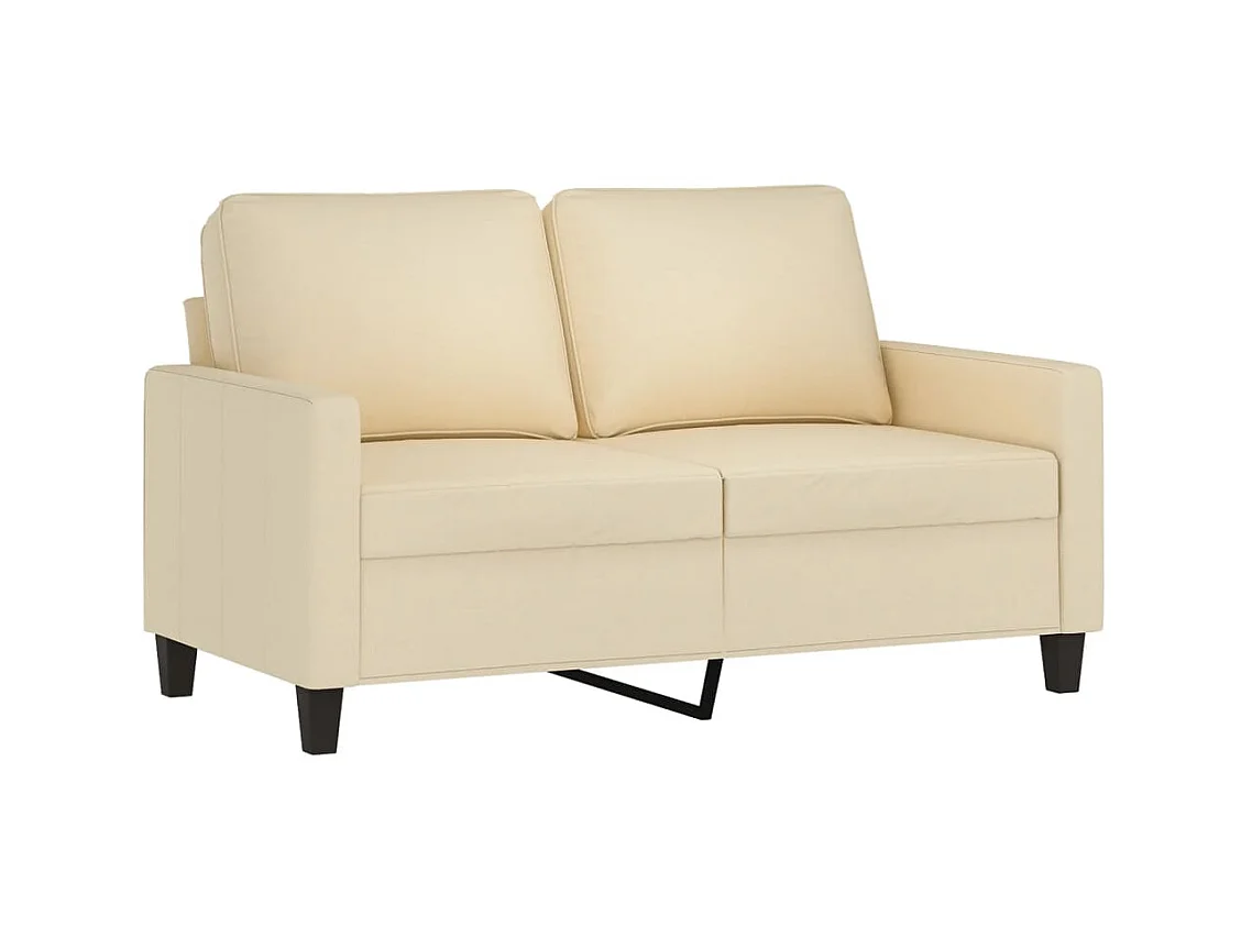 2-tlg. Sofagarnitur,Couchgarnitur mit Kissen Creme Stoff -gkd368499