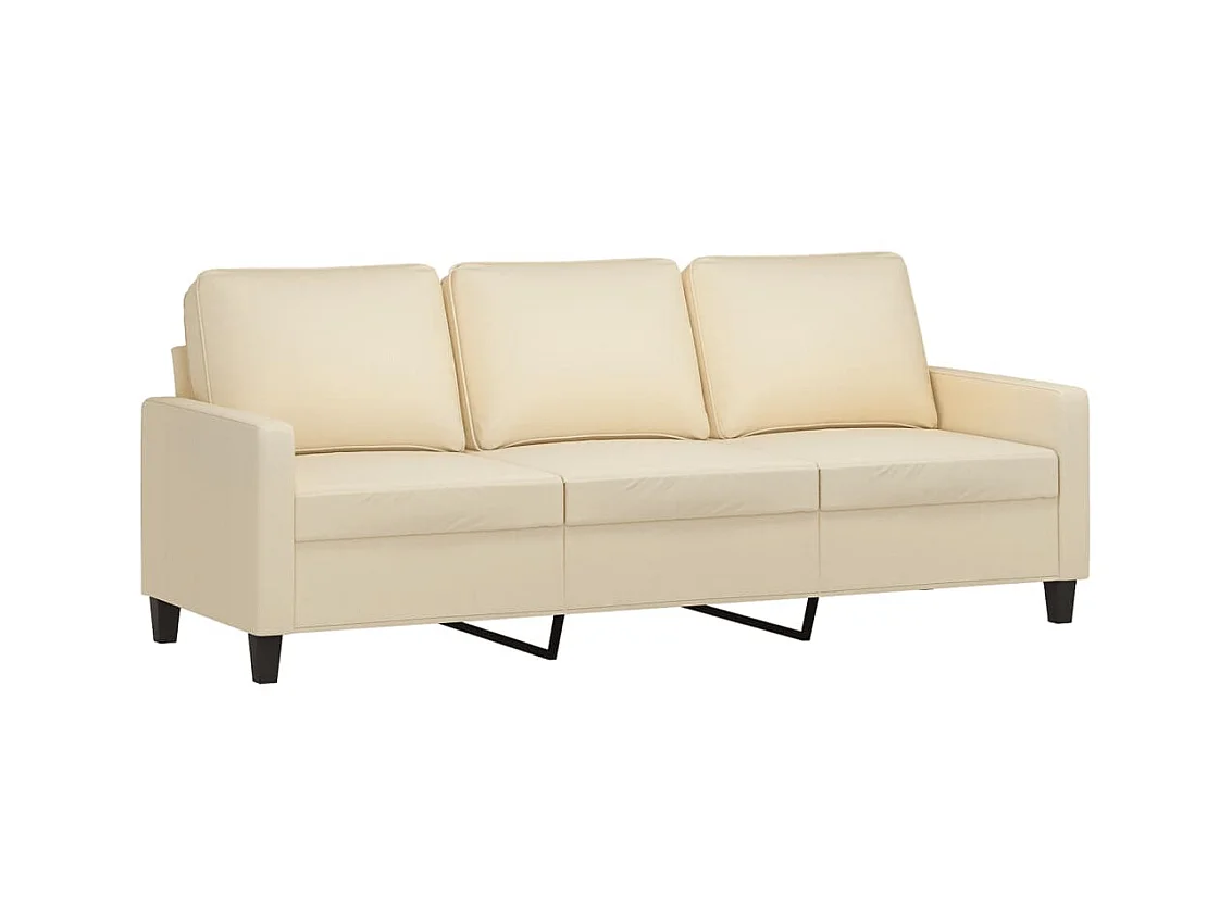 2-tlg. Sofagarnitur,Couchgarnitur mit Kissen Creme Stoff -gkd368499