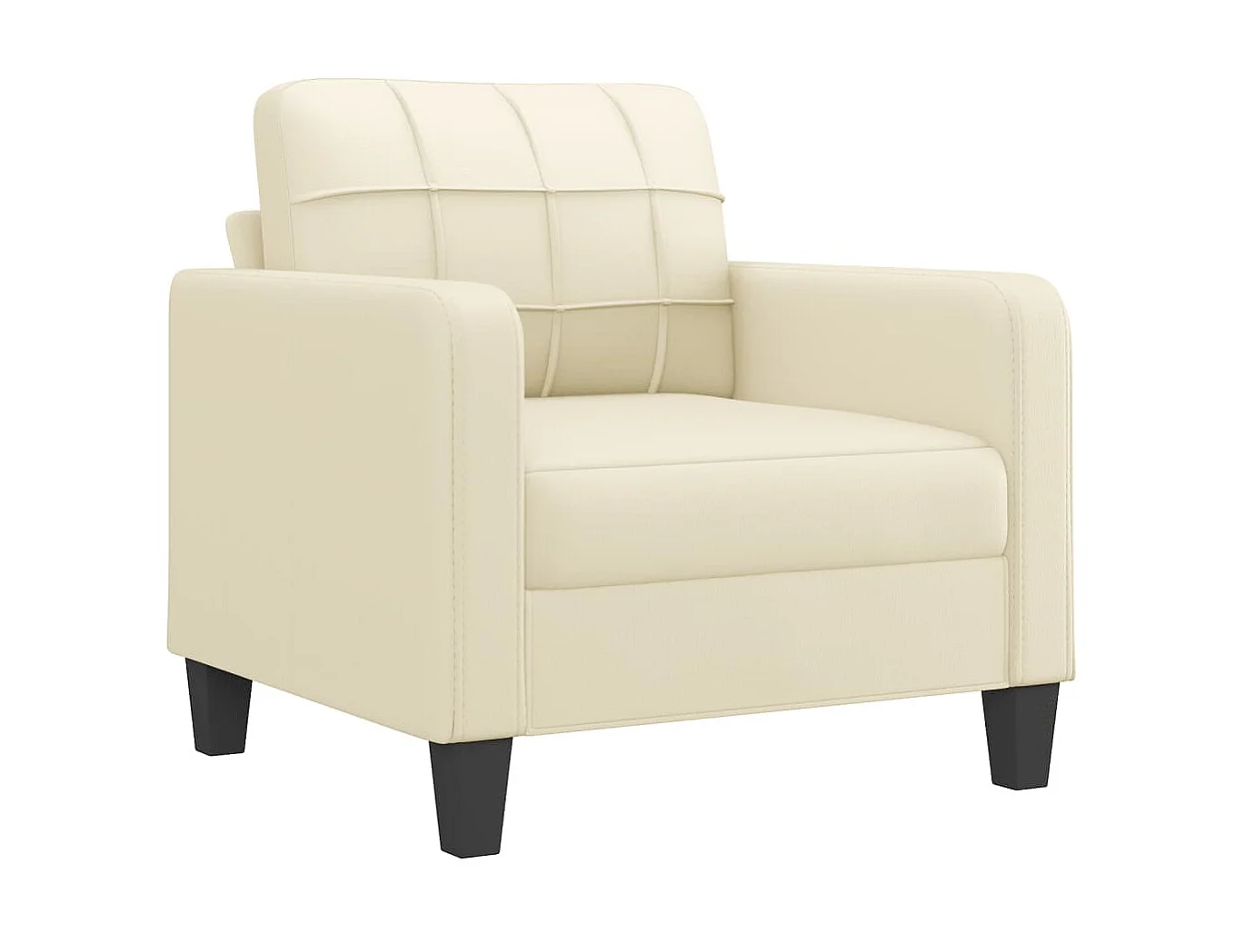 3-delige Loungeset met kussens kunstleer crèmekleurig NL435439