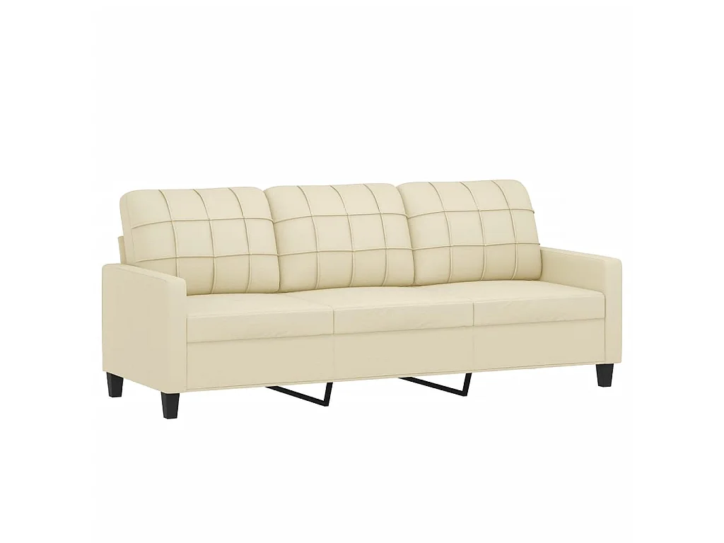 3-delige Loungeset met kussens kunstleer crèmekleurig NL435439