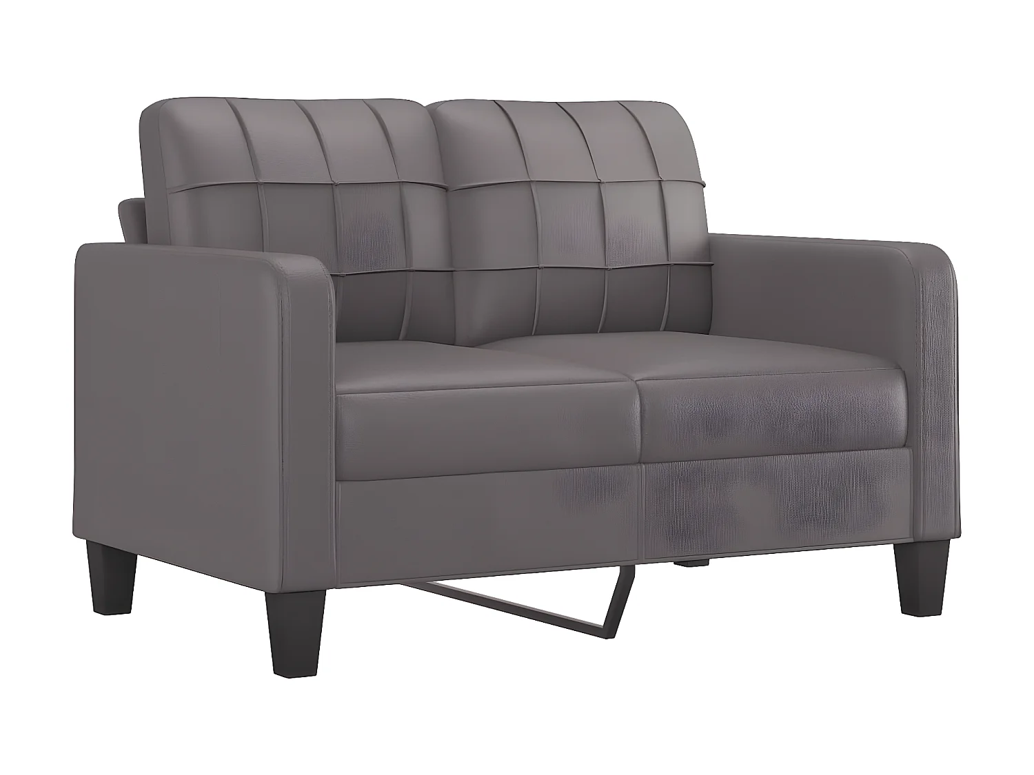 3-delige Loungeset met kussens kunstleer grijs NL157604