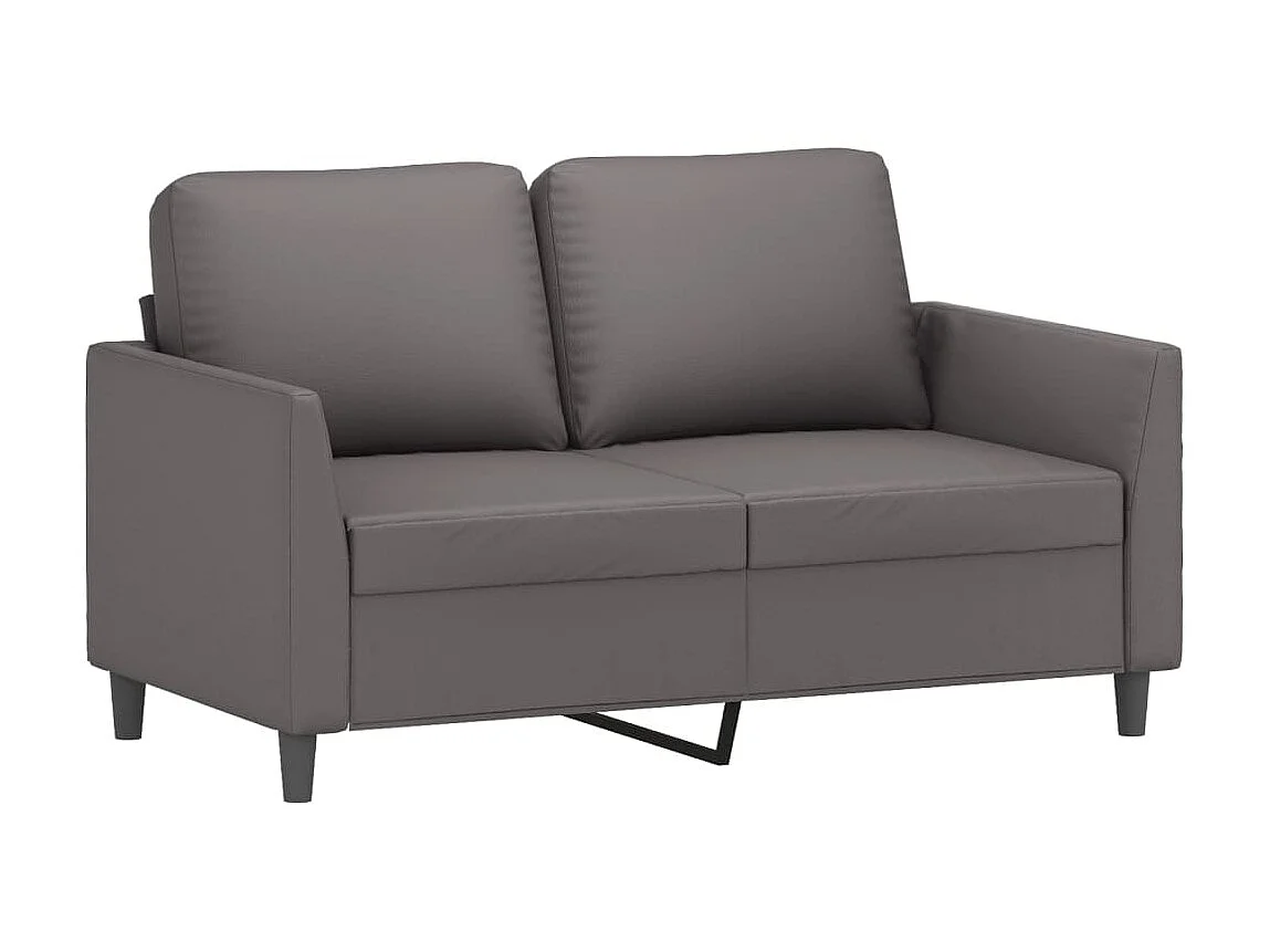 3 pcs conjunto de sofás c/ almofadões couro artificial cinzento PT164425
