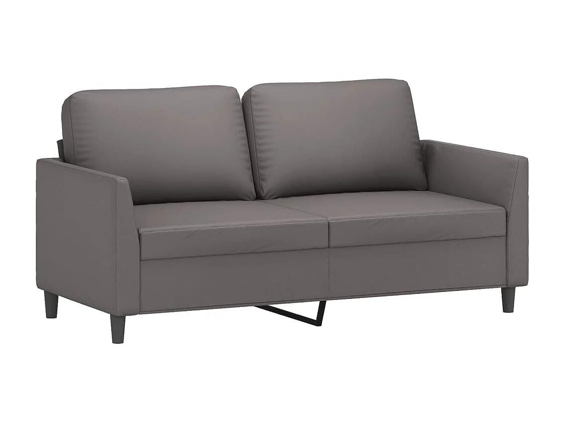 3 pcs conjunto de sofás c/ almofadões couro artificial cinzento PT164425