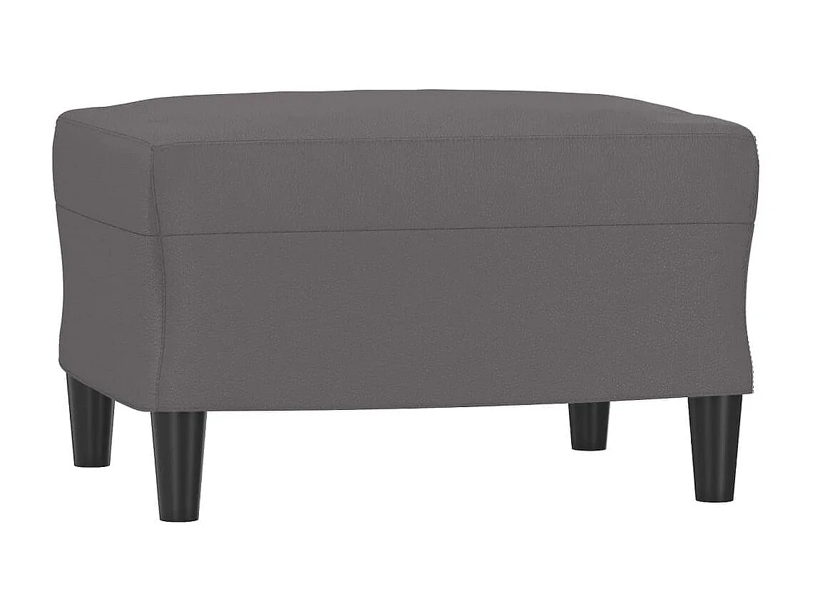 3 pcs conjunto de sofás c/ almofadões couro artificial cinzento PT164425